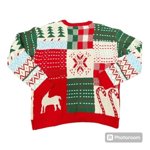Women's Sweater Christmas Pattern Drop Shoulder Grandmacore Plus Size 3XL - Picture 5 of 11